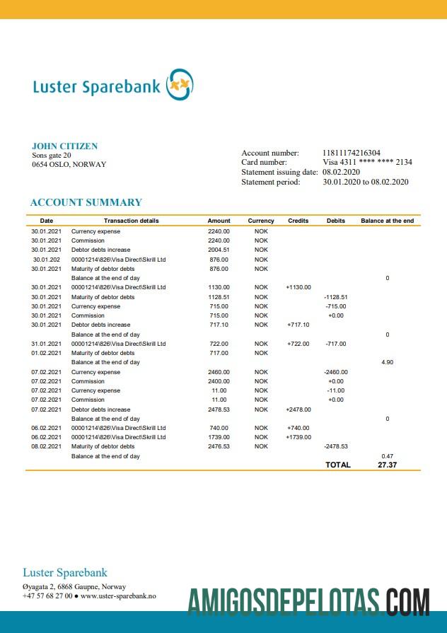 Norway Luster Sparebank modelo